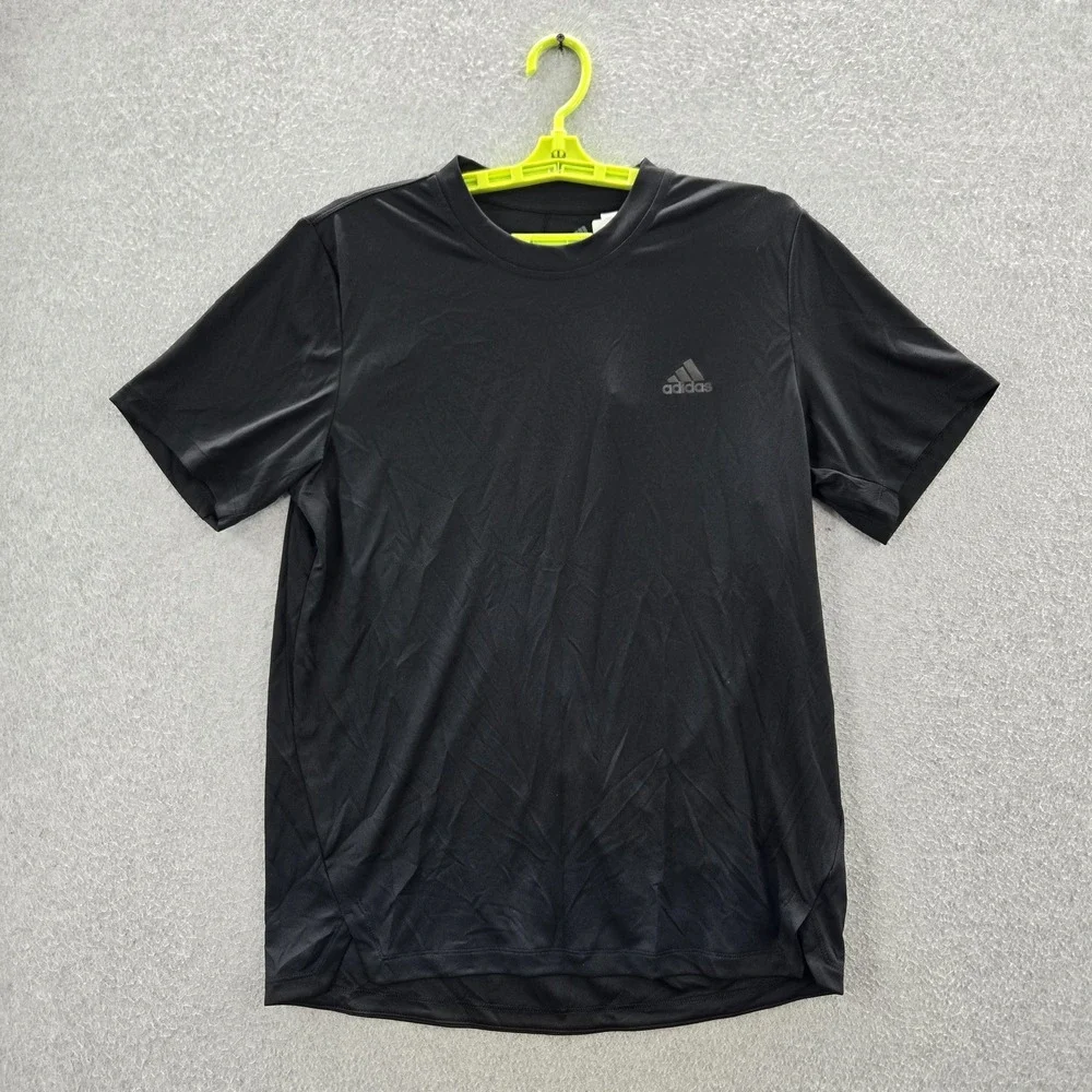 Adidas‎ Men Shirt M Black Primeblue Activewear Logo Short Sleeve NWT